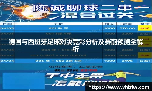 德国与西班牙足球对决竞彩分析及赛前预测全解析